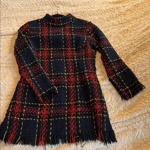 Plaid Turtleneck Women's Dress